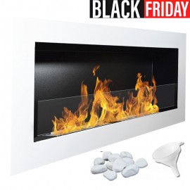 Chimenea de bioetanol Ebba Blanco Glass