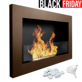 Chimenea de bioetanol Astrid Marrón Glass