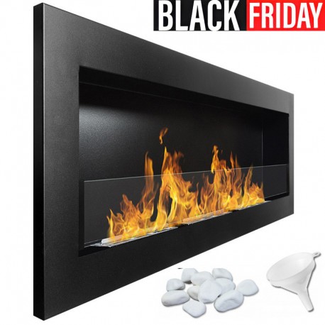 Chimenea de bioetanol Svana Negro Glass