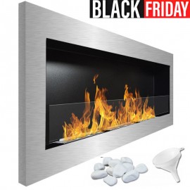 Chimenea de bioetanol Svana Acero Inox. Glass