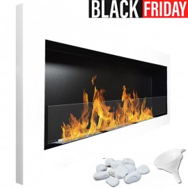 Chimenea de bioetanol Svana Blanco Glass