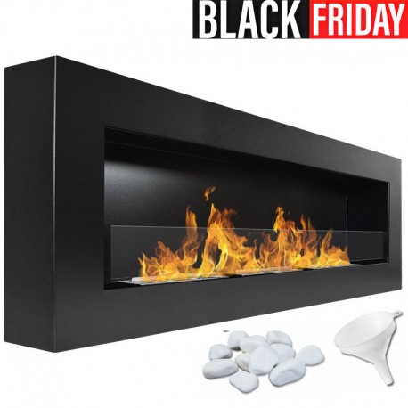 Chimenea de bioetanol Eydís Negro Glass