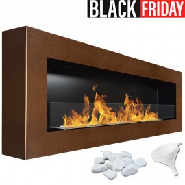 Chimenea de bioetanol Eydís Marrón Glass