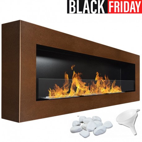 Chimenea de bioetanol Eydís Marrón Glass