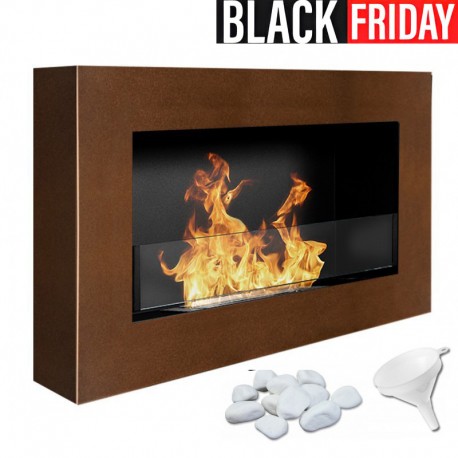 Chimenea de bioetanol Carina Marrón Glass