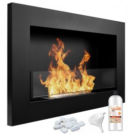 Chimenea de bioetanol Astrid Negro Glass