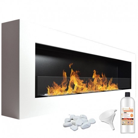 Chimenea de bioetanol Eydís Blanco Glass