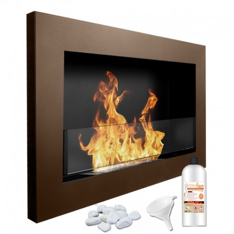 Chimenea de bioetanol Astrid Marrón Glass