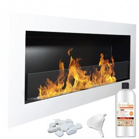 Chimenea de bioetanol Ebba Blanco Glass