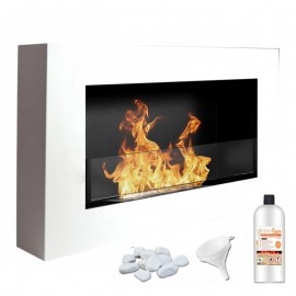 Chimenea de bioetanol Carina Blanco Glass